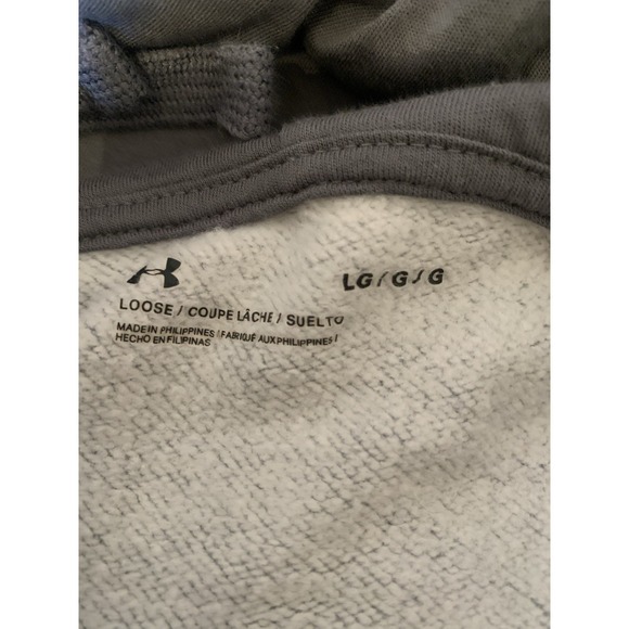 Under Armour Men's Hoodie Size L Grey Loose Fit Fleece Pullover - Picture 4 of 9